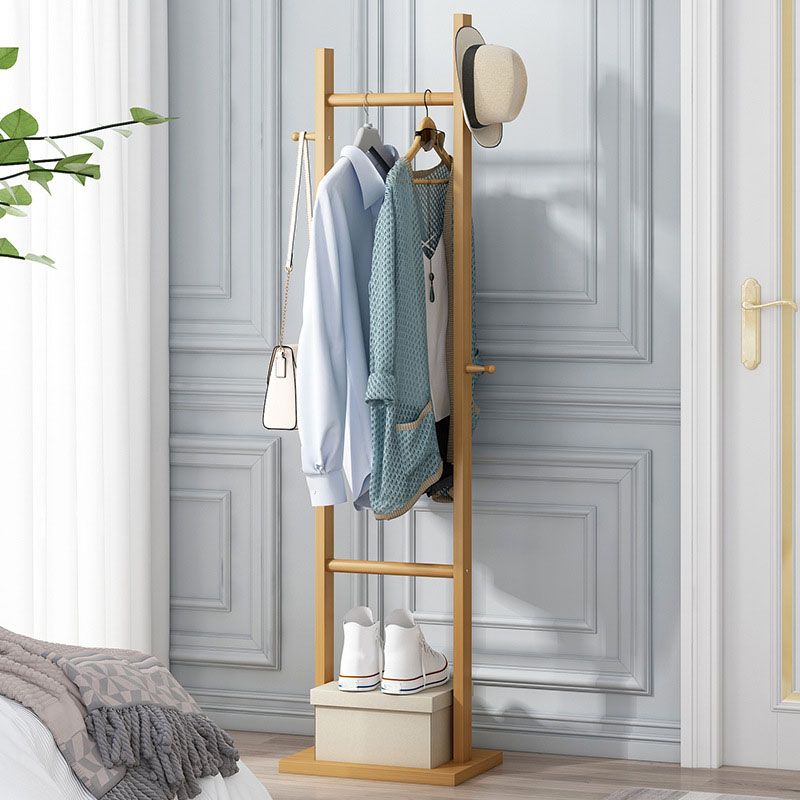 Gorgeous Free Standing Coat Rack Hanging Rail Hooks with Storage Shelf