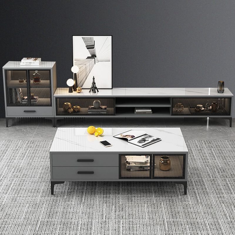 Stone TV Media Console Modern TV Stand Console for Living Room