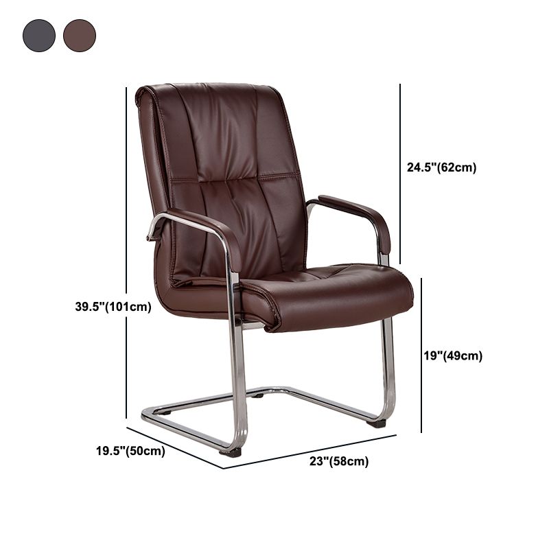 Faux Leather and Chrome Frame Office High Back Computer Chair