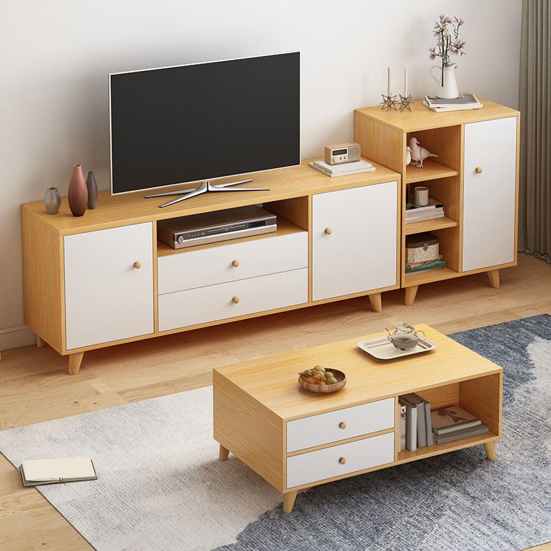 Modern TV Stand Console Wooden Media Console TV Stand for Living Room