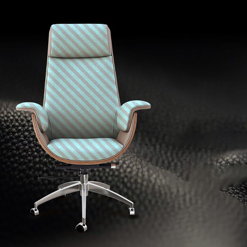 Modern Style Executive Chair Leather Office Chair with Fixed Arms