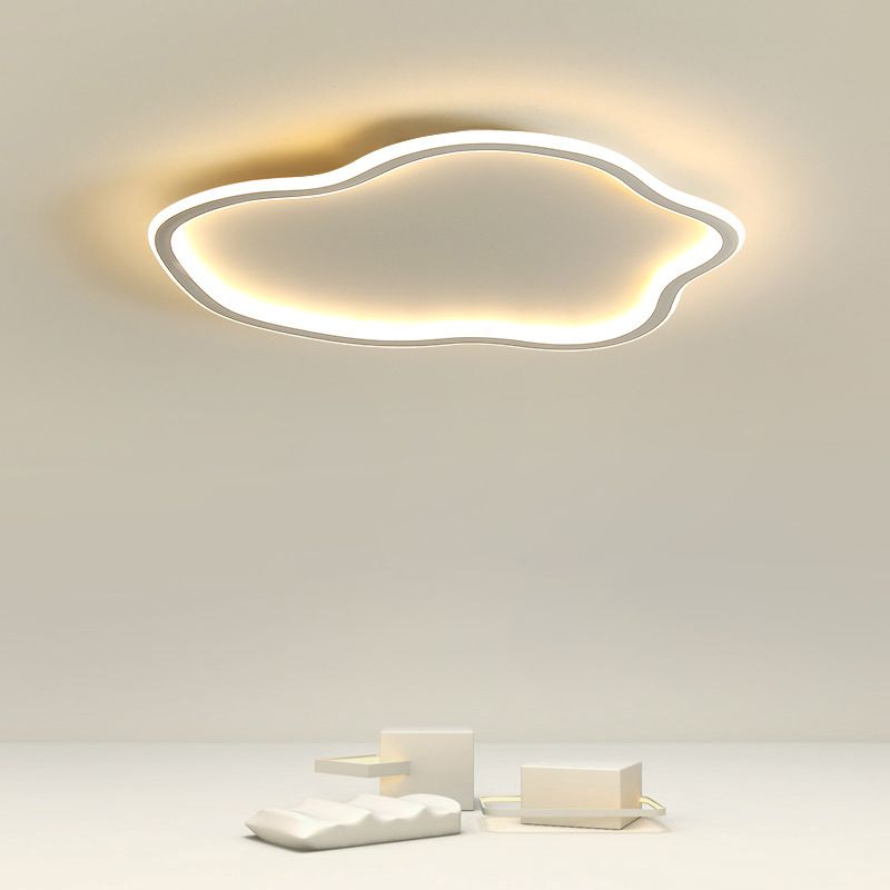 White Shaded Ceiling Light LED Acrylic Modern Flush Mount Lighting for Foyer