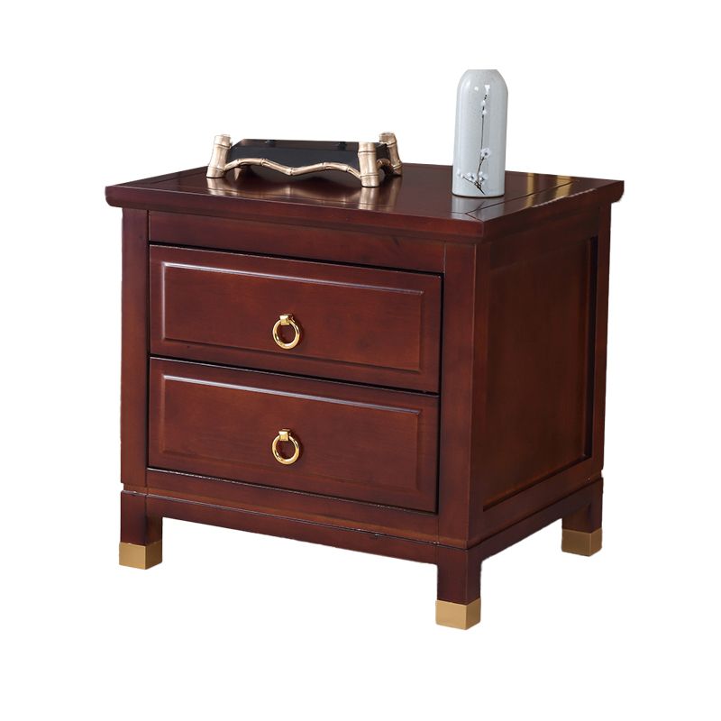 Traditional Accent Table Nightstand Antique Finish Drawer Storage Bed Nightstand