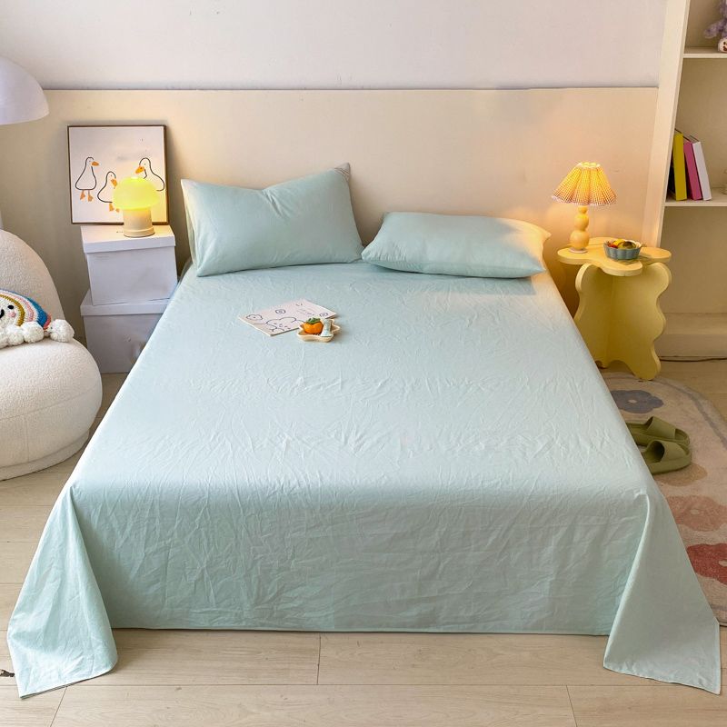 3-Piece Solid Color Sheet Set Cotton Tear Resistant Bed Sheet