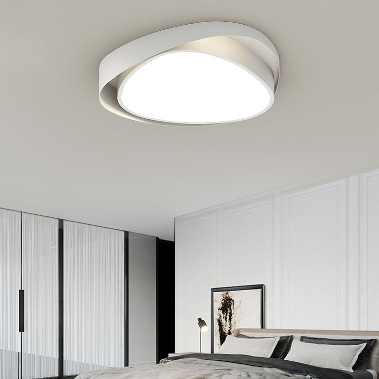 Modern LED Ceiling Light Geometric White Flush Mount Lighting for Bedroom