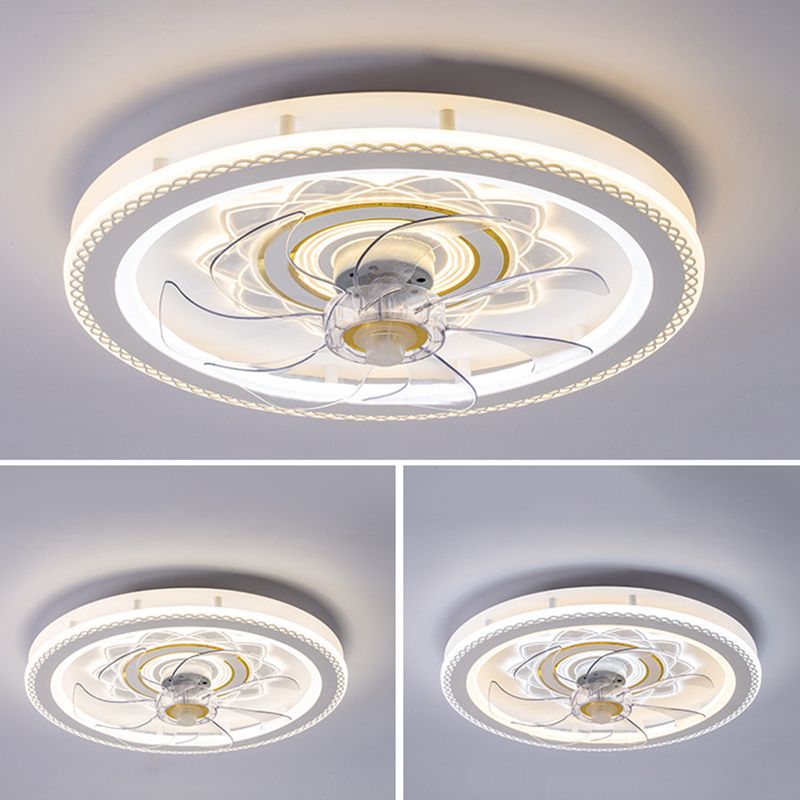 Ventilateur de plafond LED Circle blanc Lumière Élect