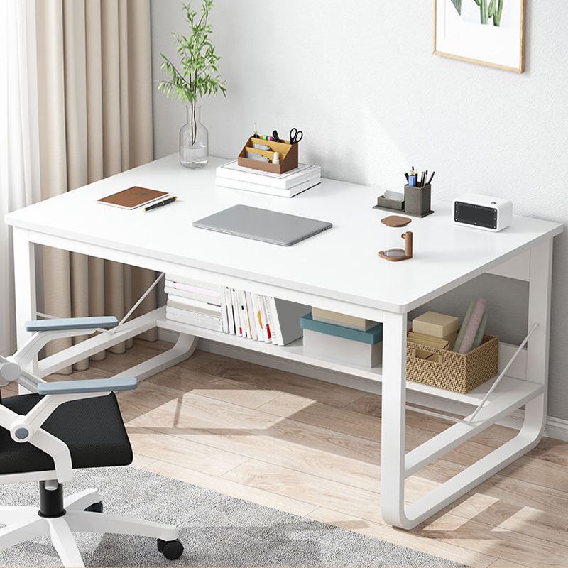 Rectangular Sled Base Writing Desk Wooden Dormitory Office Desk with Metal Legs