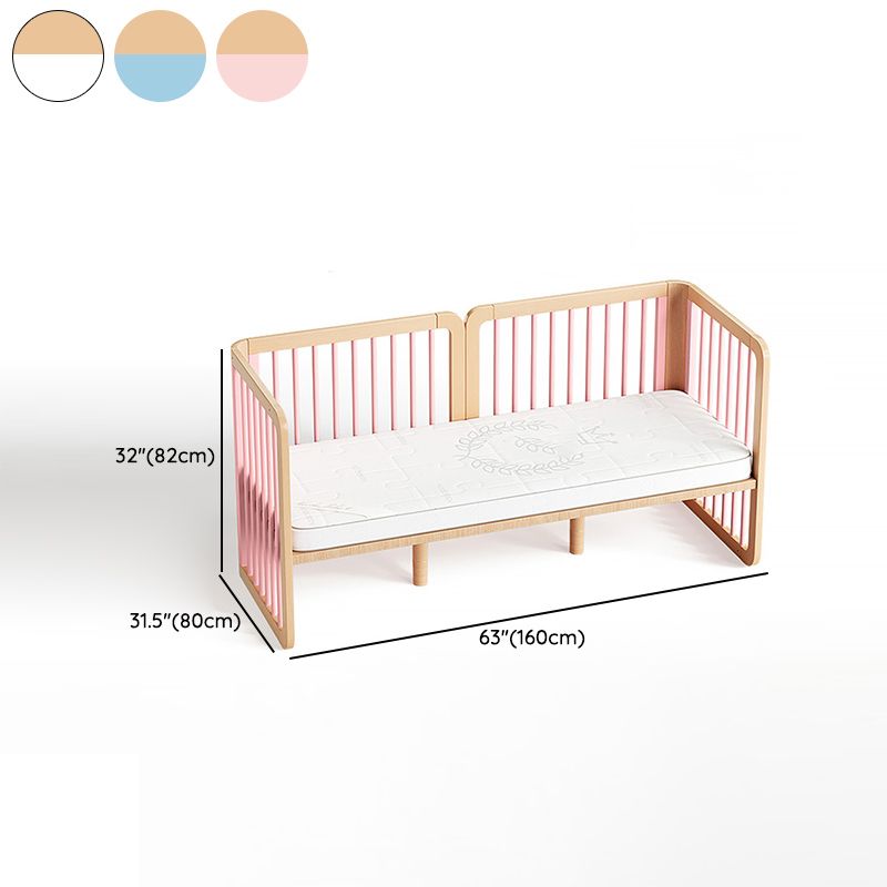 4-in-1 Folding Crib Nordic Mini Baby Crib With Mattress & Casters