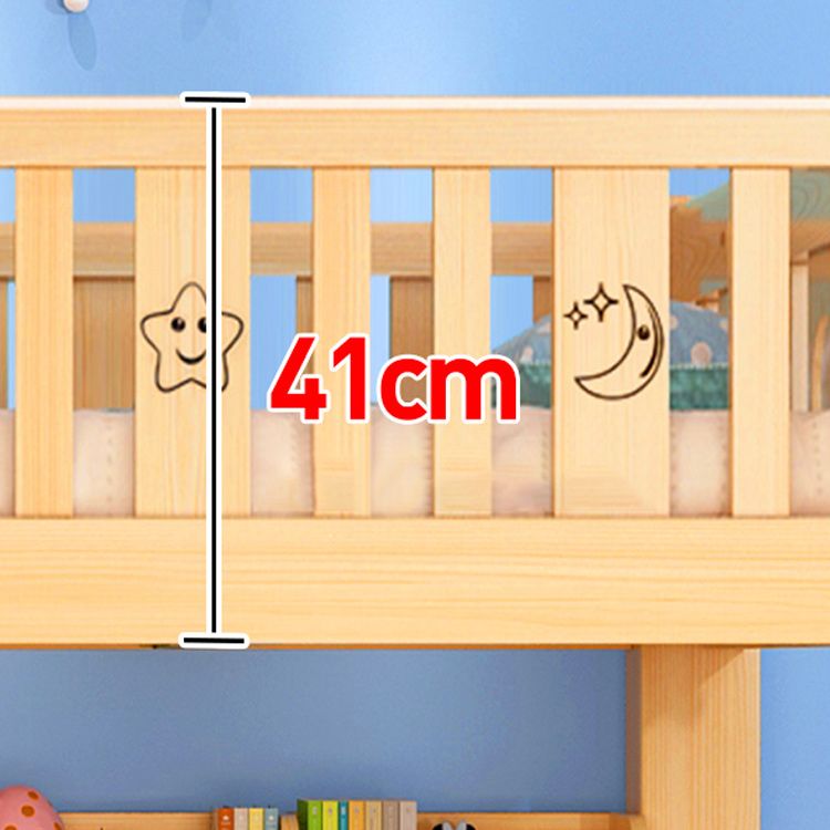 Natural Scandinavian Kids Bed Low Profile Bunk Bed with Drawers