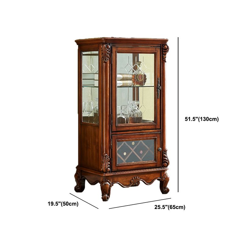 Traditional Solid Wood Display Cabinet Multi-shelf Buffet Cabinet for Dining Room