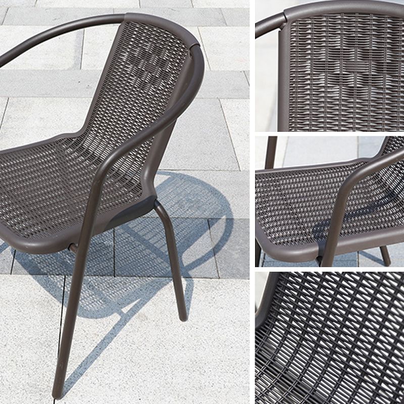 Contemporary Outdoor Chair Plastic Open Back Patio Dining Chair