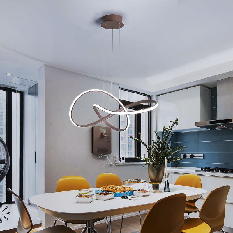 Contemporary Aluminum Pendant Light Linear Ceiling Light for Dining Room