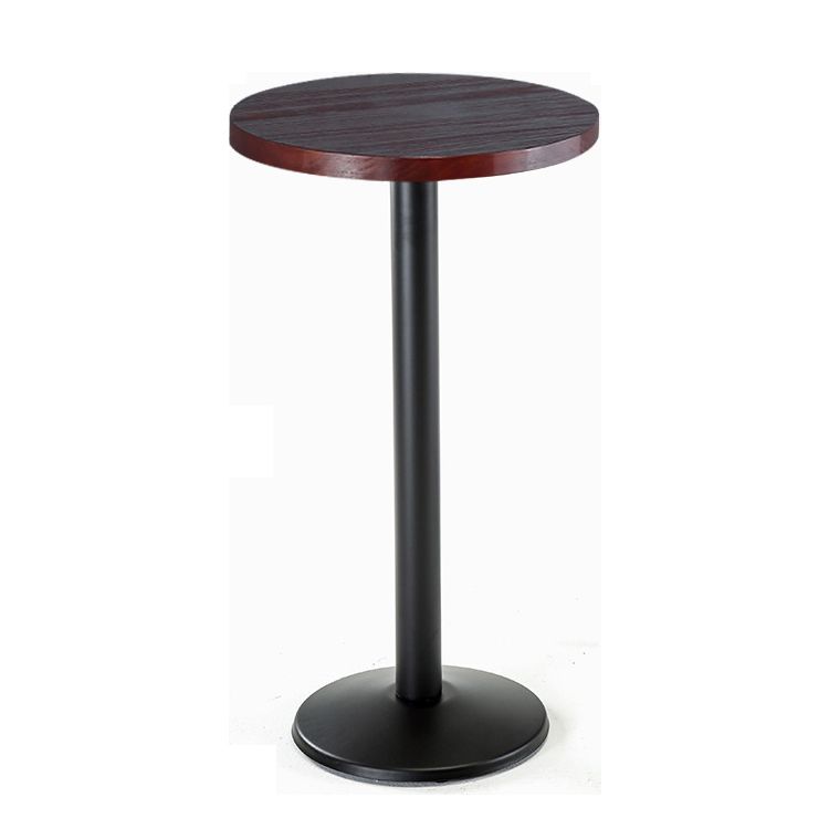 Brown Top Bar Dining Table Industrial Bar Table with Black Base