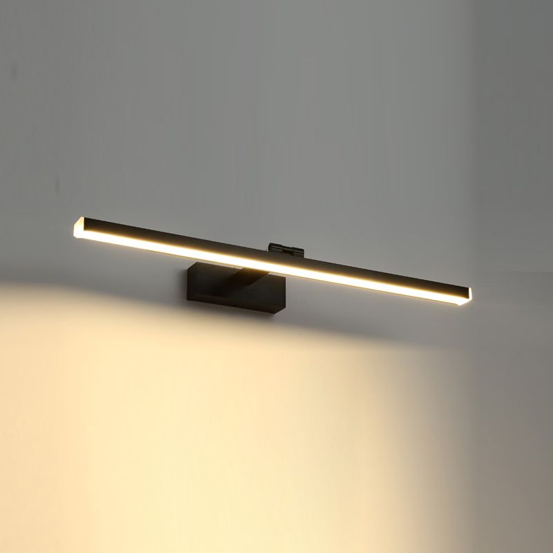 Lámpara de espejo de baño lineal lámpara de metal led de metal lámpara de pared simple en negro