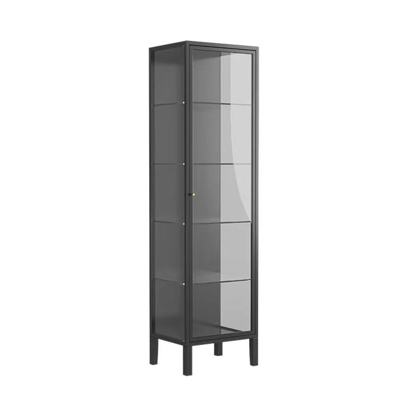 Modern Steel Curio Cabinet Standard 16" W 1 Door Cabinet for Dining Room