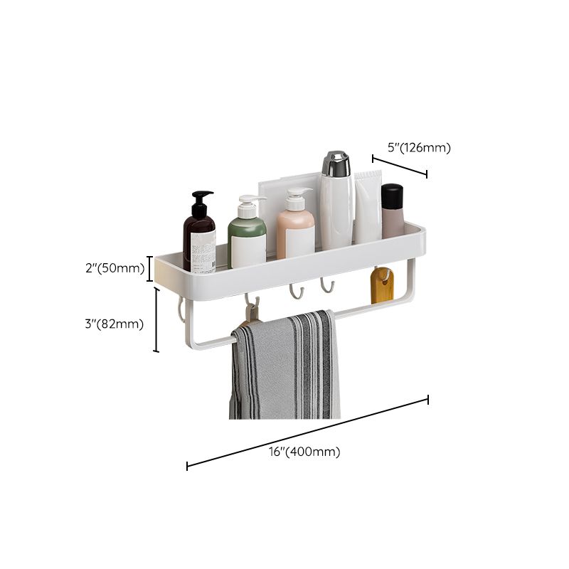 Contemporary Bathroom Accessory Set  Metal Bath Shelf in White