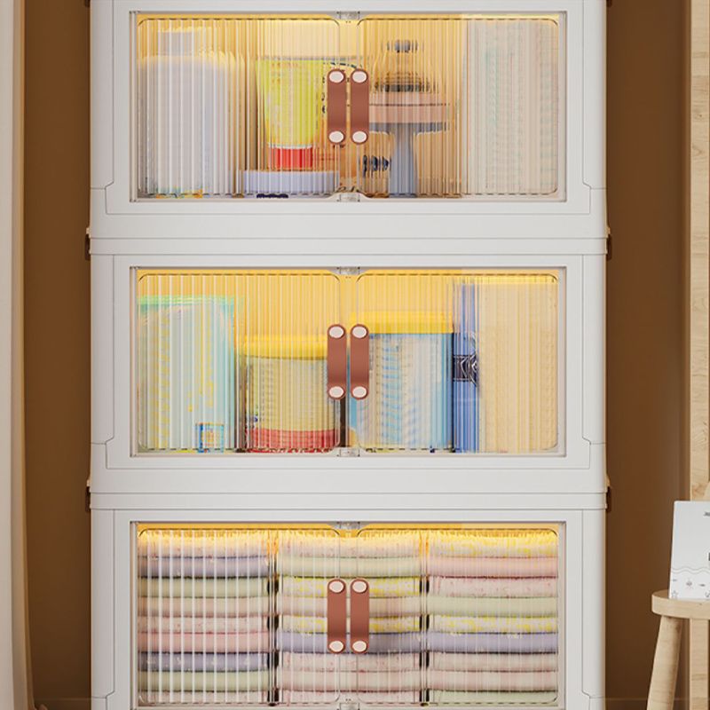 Contemporary Armoire Cabinet Plastic Kids Closet with 10 Doors