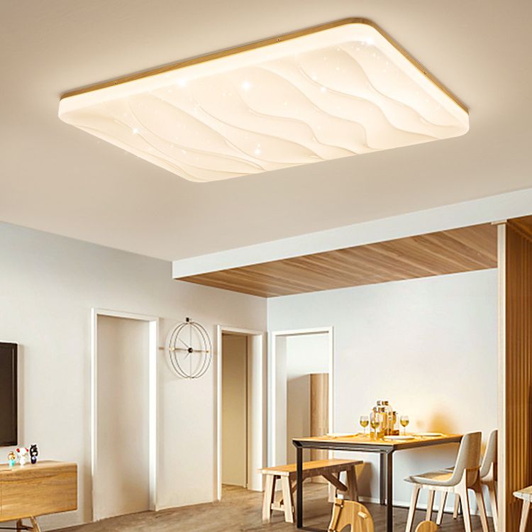 Geometry Shape LED Ceiling Lamp Modern Wood 1 Light Flush Mount for Aisle Dining Room