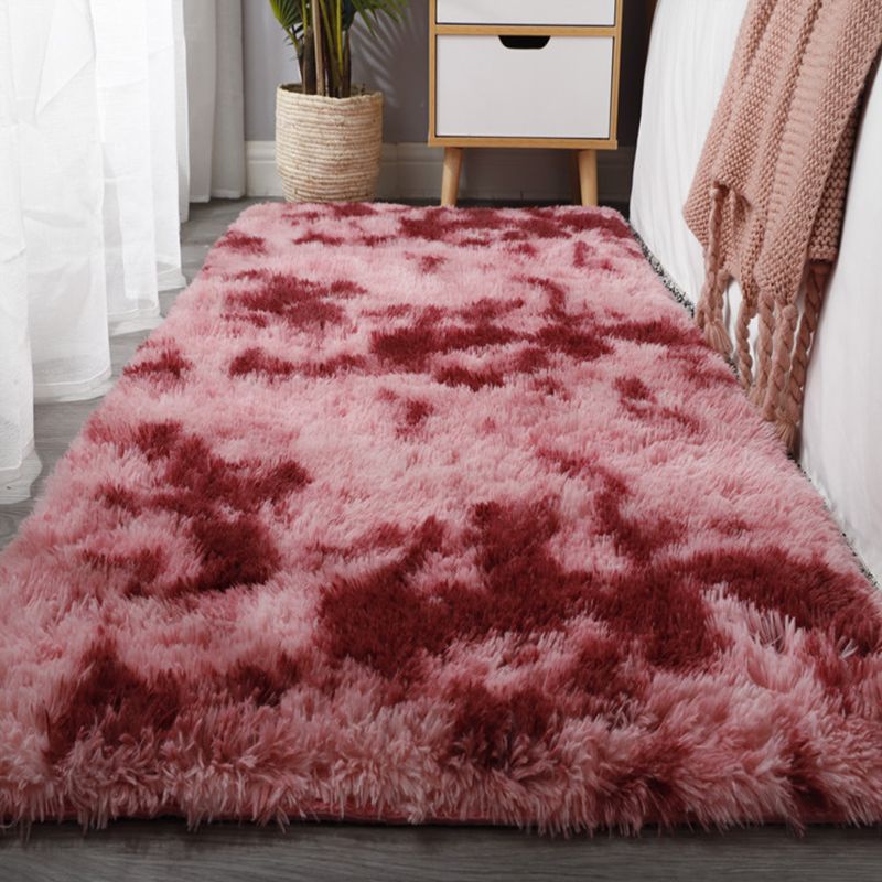 Lässige Schlafzimmer Teppich mehrfarbige Festkörper-Rug-Rug-Synthetik Anti-Schlupf-Backing-Flederal-resistenter Bereiche Teppich