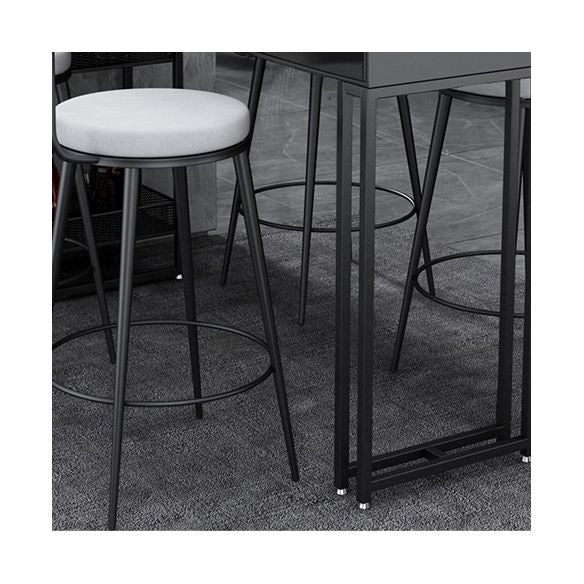 Marble Bistro Bar Desk with Rectangle Table Top White Double Pedestal Table-41.3" H