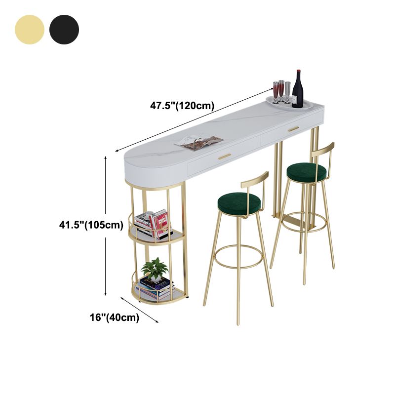 Living Room Pub Bar Table Contemporary Sled Storage Counter Wine Table