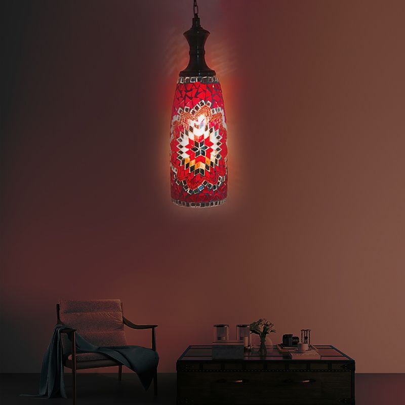 1/3 bulbi urna lampada del soffitto tradizione rossa/cielo blu/oro Imposto di illuminazione sospesa per sala da pranzo