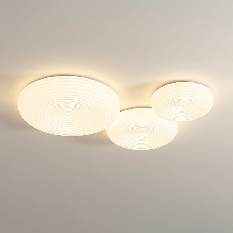 LED Contemporary Ceiling Light White Shaded Flush Mount Lighting for Room