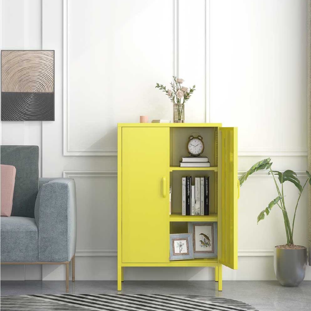 Steel Living Room Sideboard Cabinet Modern Server Cabinet with Storage