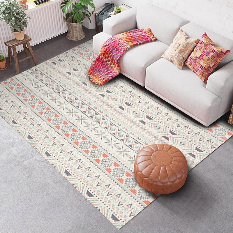 Tapis classique du sud-ouest de motif tribal tapis résistant aux taches en polyester pour décoration domestique