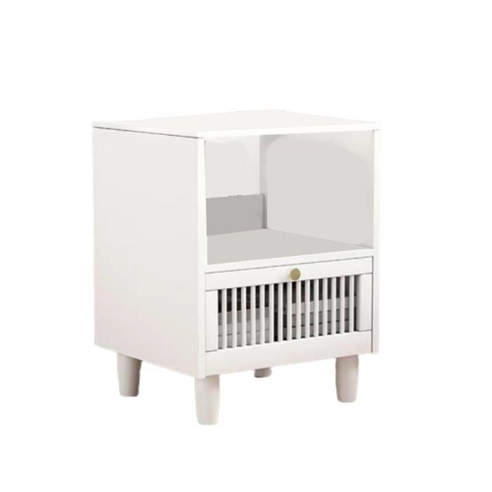 1 Drawer Standard Nightstand Solid Wood Kids Bedside Table with Shelf