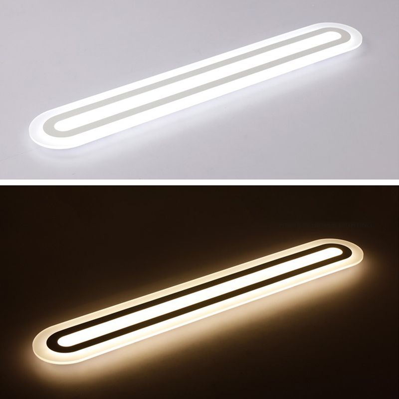 Minimalismus Acryl LED Flush Deckenleuchte mit weißer Beleuchtung Linearer Flushmount Beleuchtung