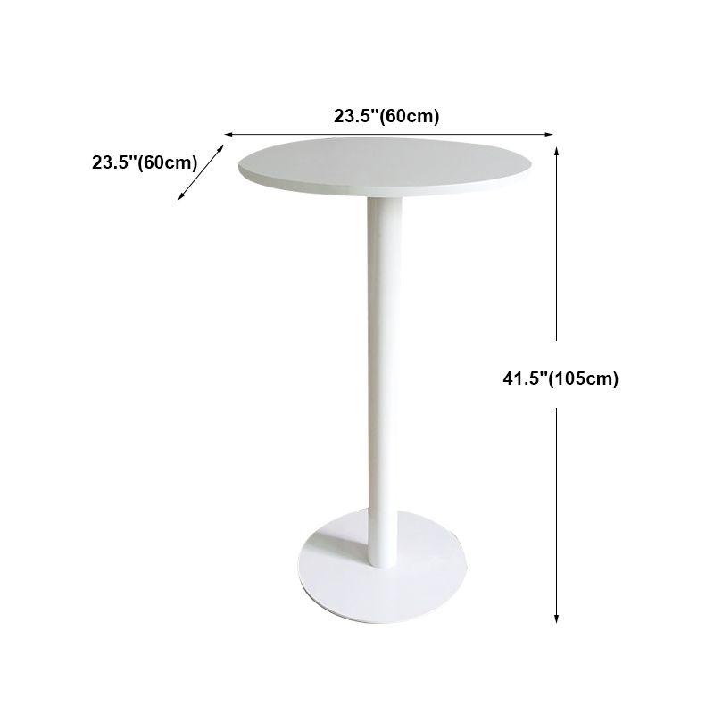 White Modern Style Round Table in Metal Milk Tea Shop Bar Table