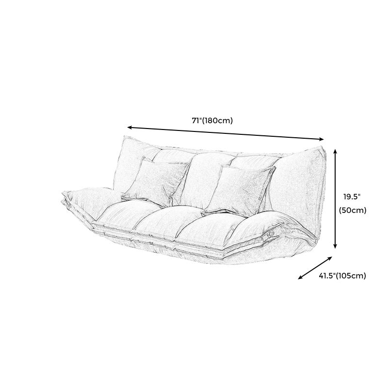 Modern Tight Back Convertible Sleeper Sofa Fabric Armless Solid Color Sofa