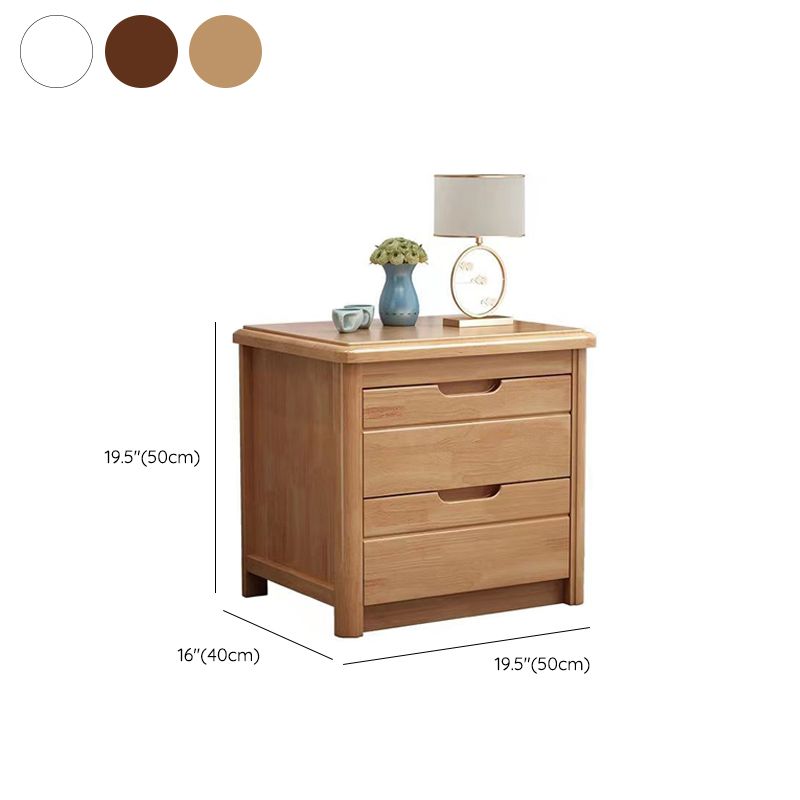 Contemporary 2 Drawers Accent Table Nightstand Antique Finish Bed Nightstand