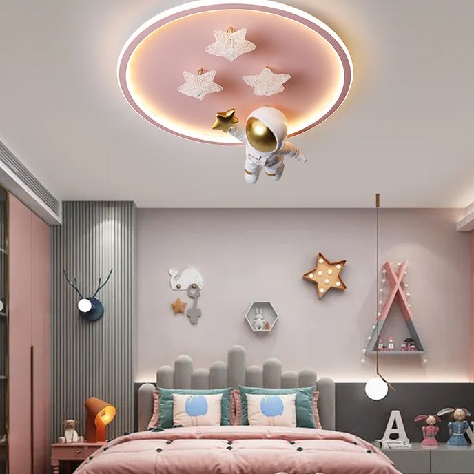 Modern Style Colorful Ceiling Light LED Flush Mount Light Fixture for Bedroom