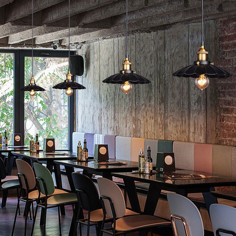 Industriële stijl retro geschulpte hanglamp 1 kop ijzerlampenkap voor restaurant