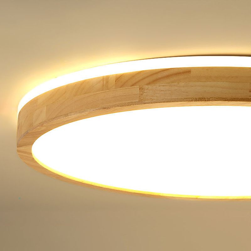 Lámpara de techo de madera maciza Luz moderna de luz de techo para sala de estar