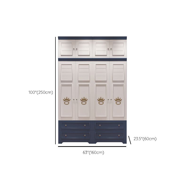 Manufactured Wooden Kids Closet Modern Style Bedroom Wardrobe Closet with Drawers