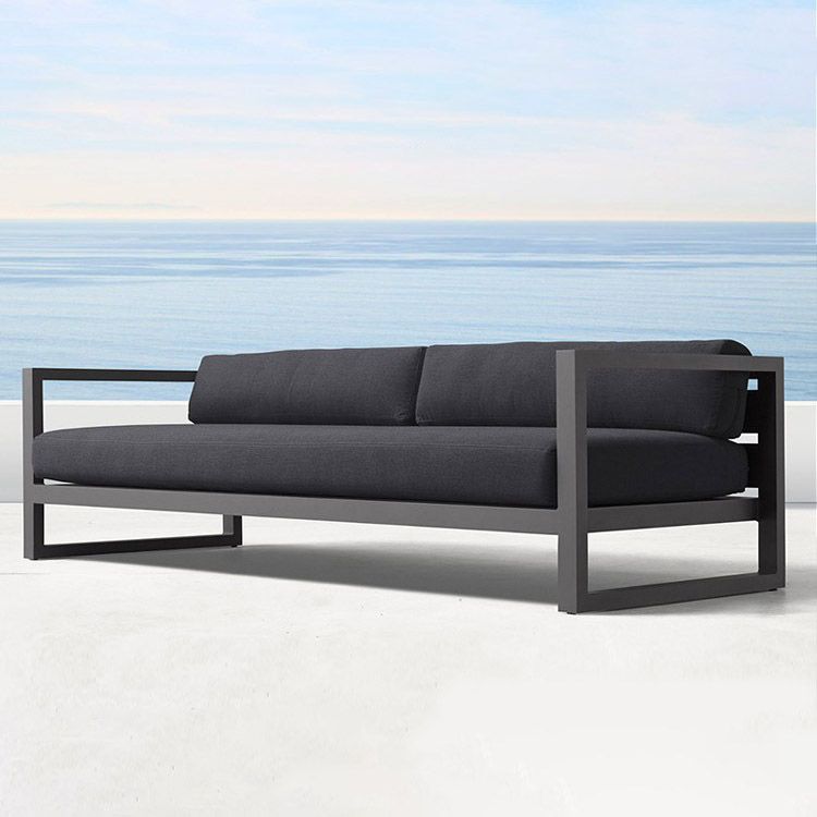 Contemporary Water Resistant Patio Sofa with Cushions Outdoor Patio Sofa