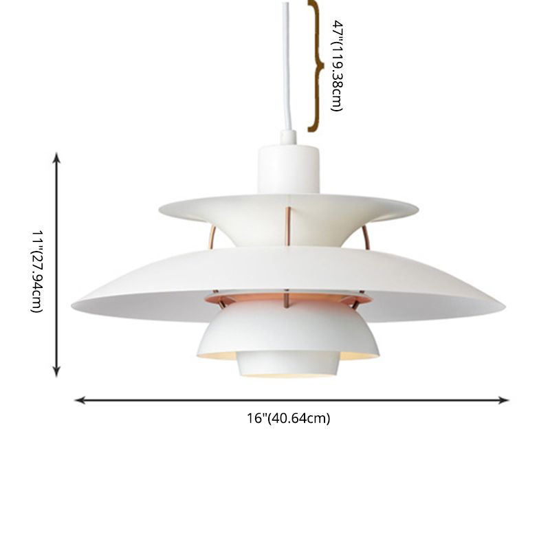 Luminaire pendentif multicouche Macaron Aluminium 1-Light Living Room Hanging Light