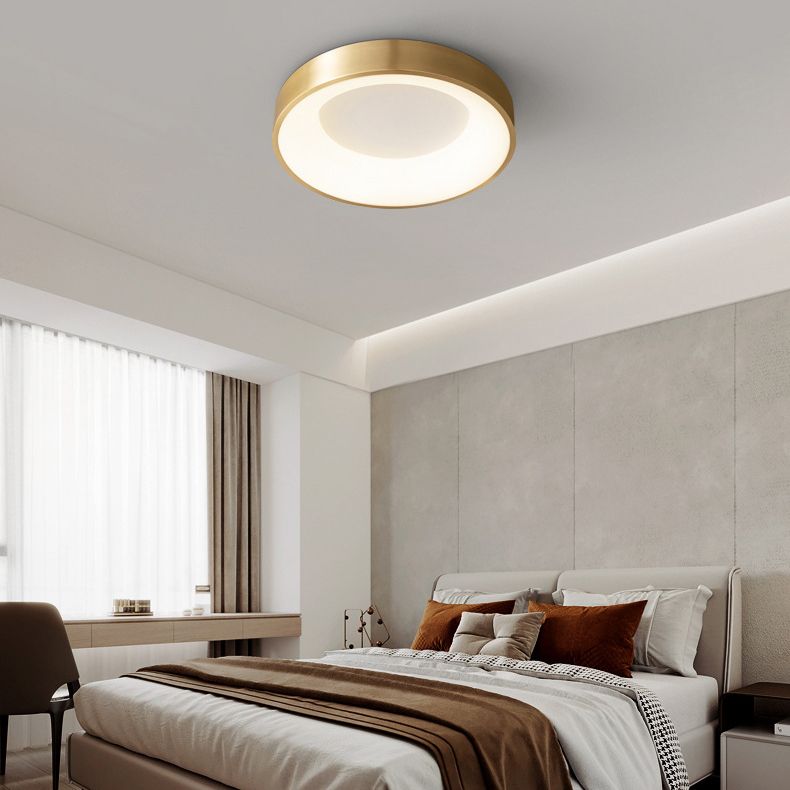 Modern Drum Ceiling Lighting Metal 1-Light Ceiling Mount Light Fixture