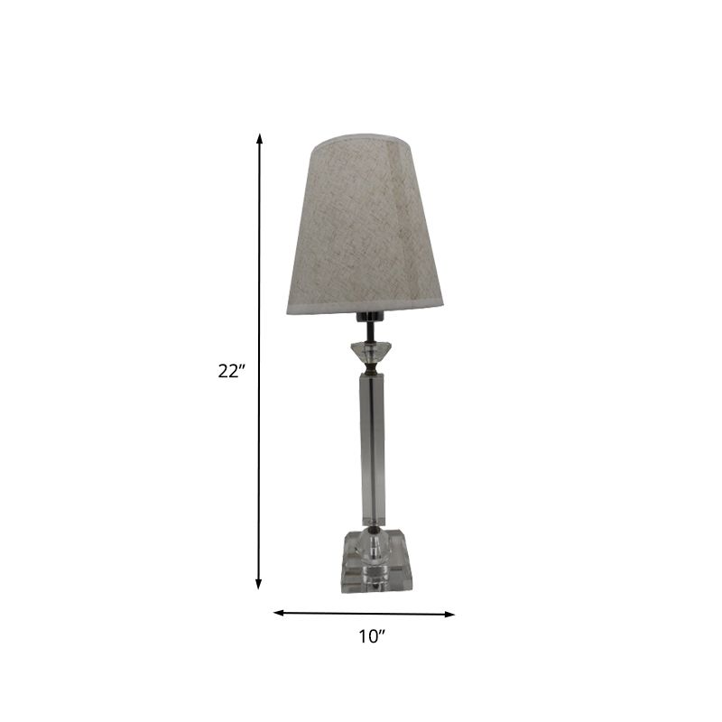 1 Bulb Baluster Tabla Table Light Modernismo Critonado de cristal Cortado a mano Pequeña lámpara de escritorio en gris
