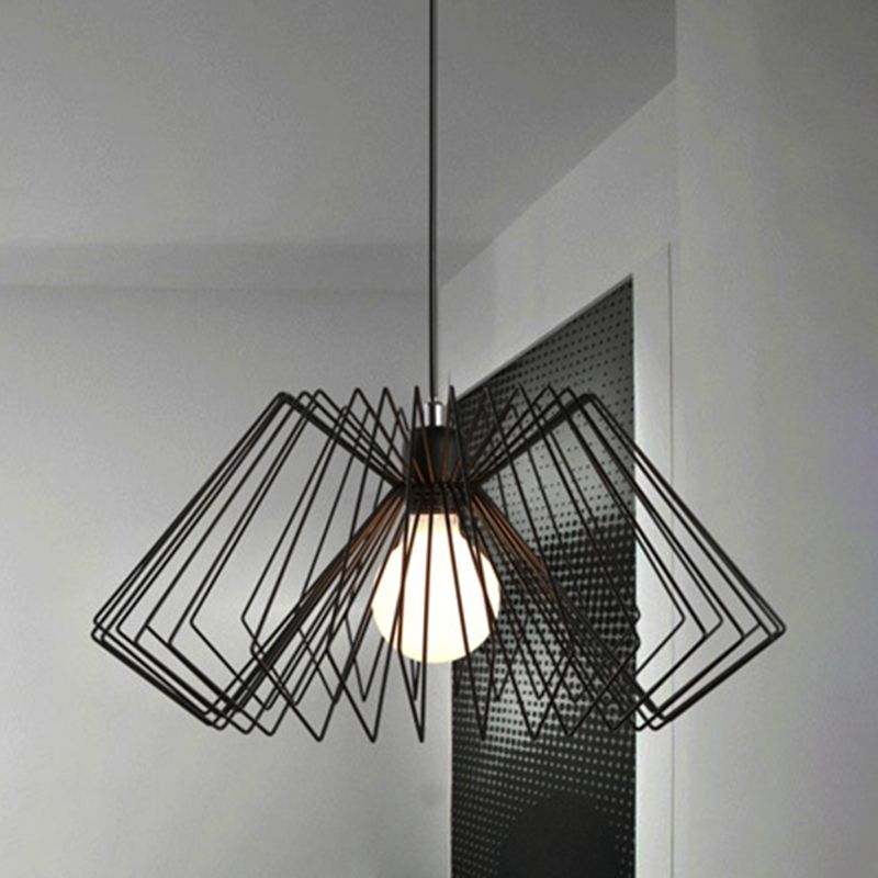 Metal Spider Web Shaped Hanging Lamp Vintage 1-Light Cafe Pendant Light Fixture