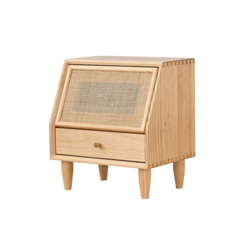 Modern Bed Nightstand Solid Wood Bedside Cabinet for Bedroom