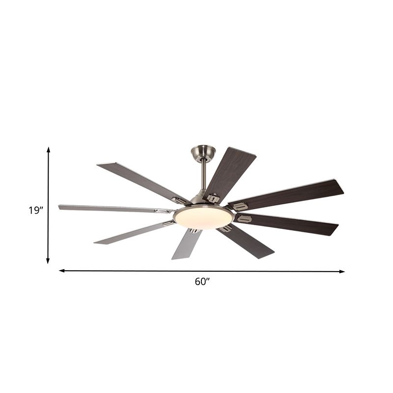 Sala da pranzo circolare semifulto tradizionale acrilico tradizionale da 60 "Capo a led a led Afferma ventola con 8 lame