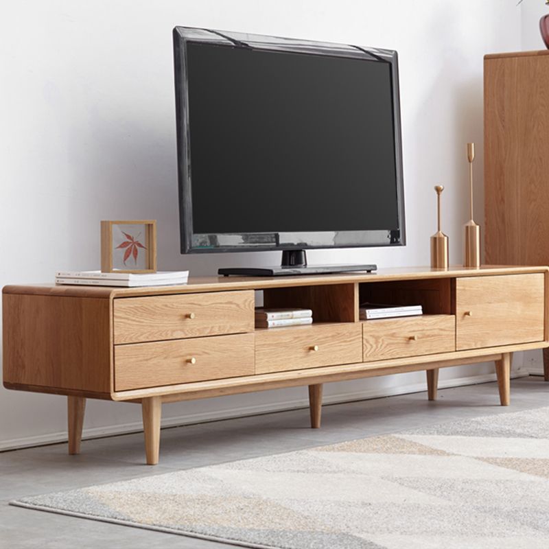 Mid Century Modern TV Stand Console with Wooden Legs for Living Room