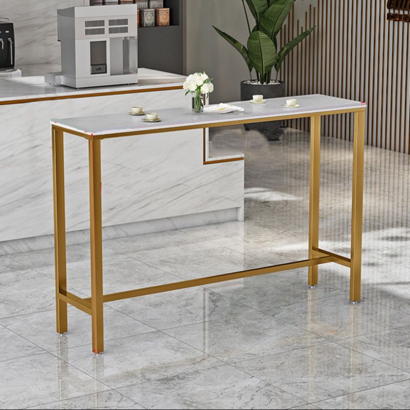 Nordic Glam Style Stone Bar Counter Table Rectangle Bar Counter Table for Kitchen