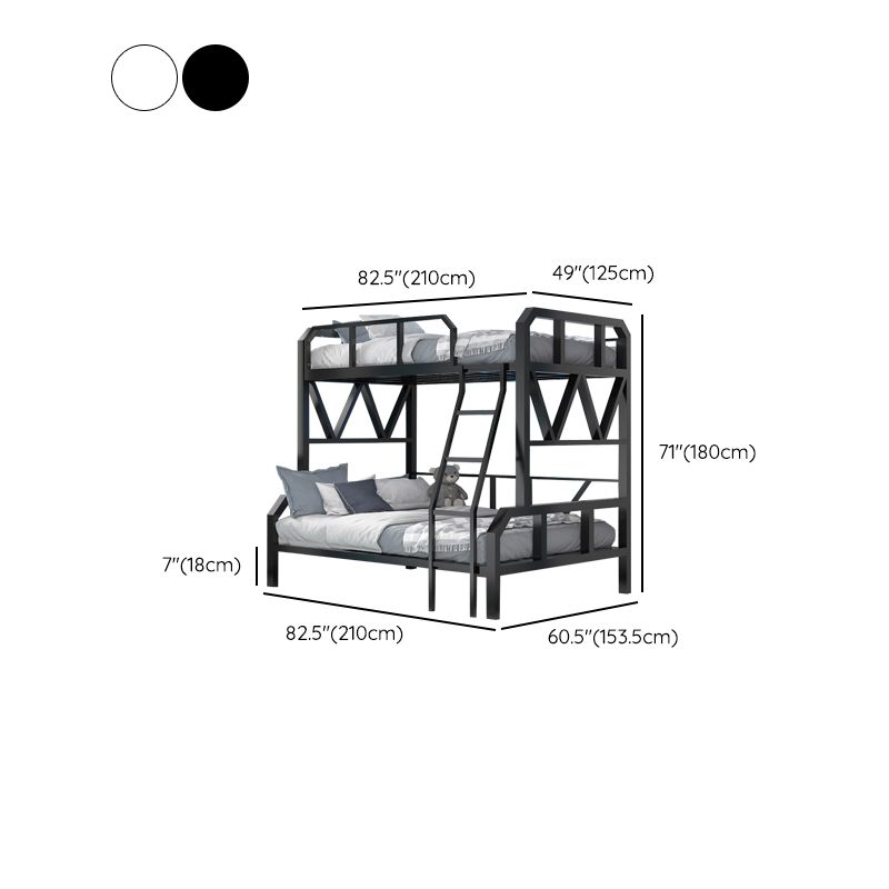 Contemporary Bunk Bed Metal with Guardrail Mattress Standard Slat Headboard