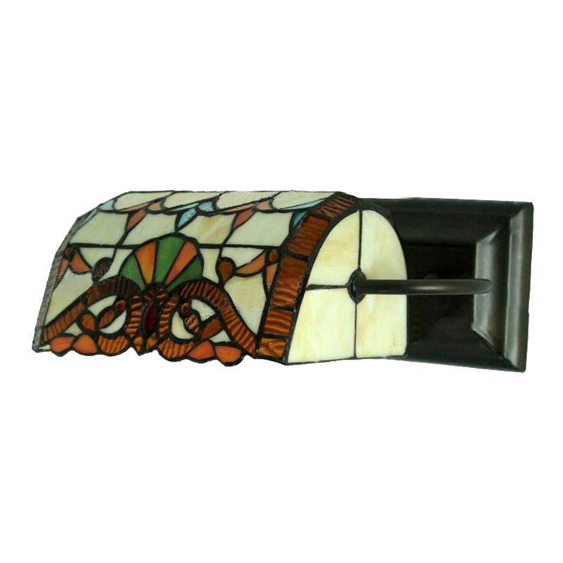 Office Banker Wall Light Stained Glass Victorian Design Tiffany Style Wall Lamp in Beige