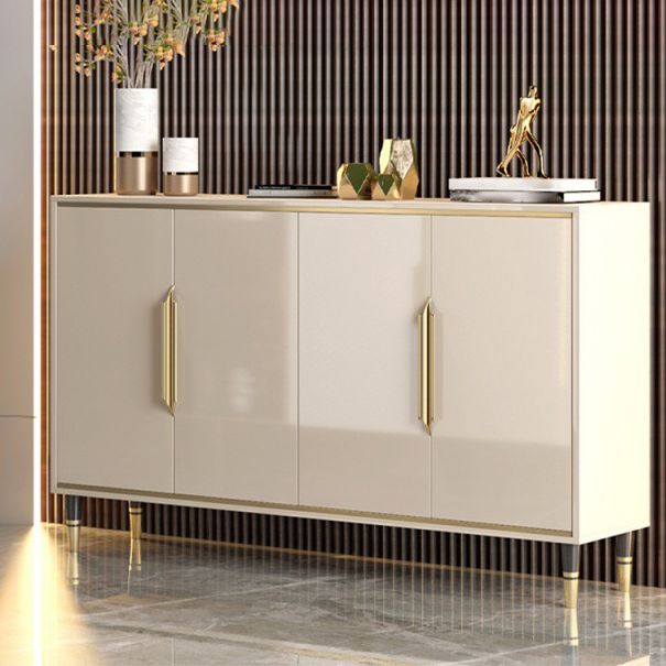 Glam Sideboard in Brown Solid Wood with 1-door Dining Sideboard for Living Room